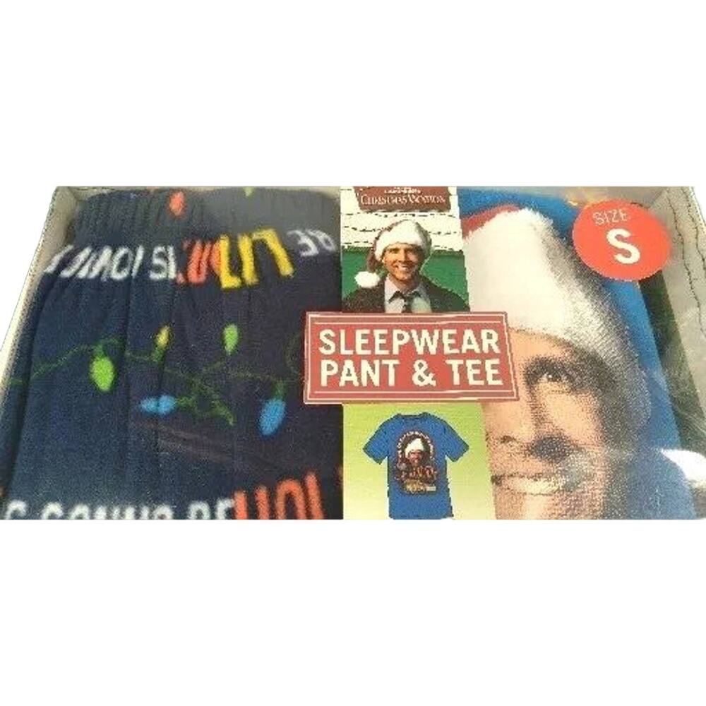 Christmas Vacation Mens Small Sleepwear Set Pajama‎ Pants & SS Tee BRAND NEW $60